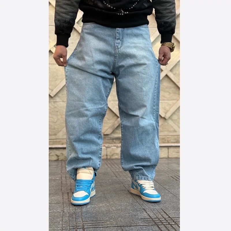 شلوار بگ ساده رنگ یخی